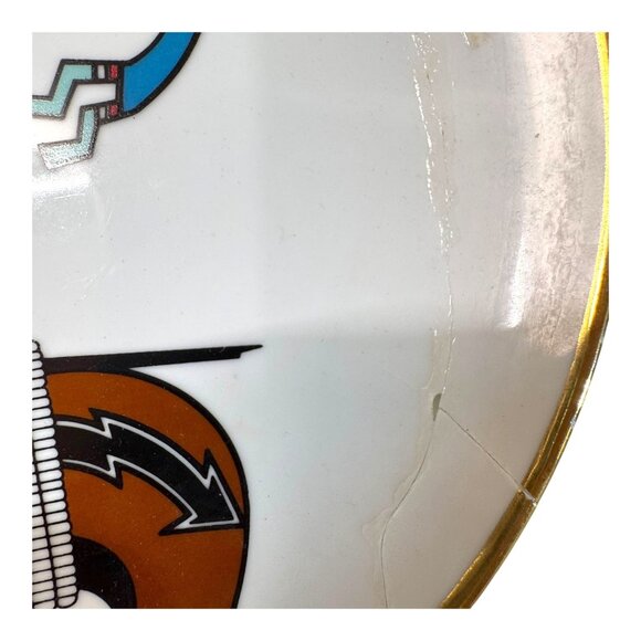 Native American Pottery Fetish Bear Decorative Plate & Kokopelli 8" By Rob READ - Picture 3 of 6